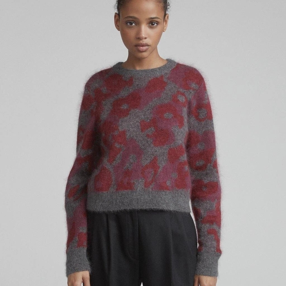 Rag & Bone Leopard Crew Mohair Blend Sweater Size XS